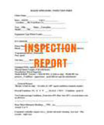 Inspection Report for Quality Control